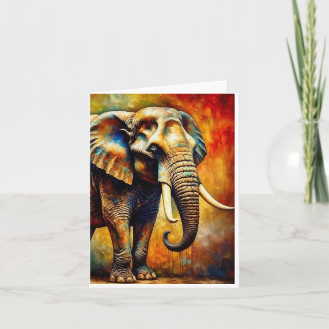 Elephant Portrait Une Carte de vacances pliée (Devant)