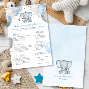 Elephant Qu'y a-t-il sur votre jeu de Baby shower 