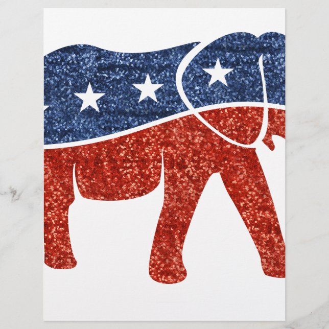éléphant républicain pailleté (Devant)