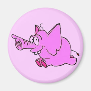 "Éléphant rose" 3" aimant de réfrigérateur