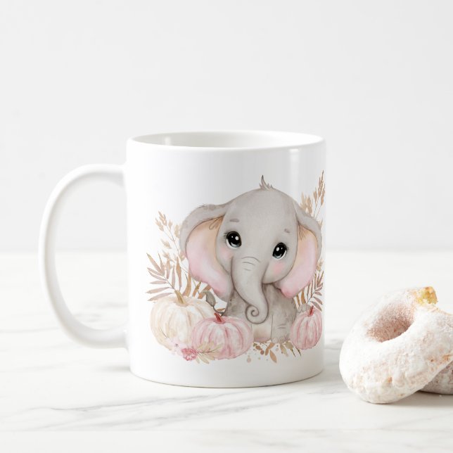 Eléphant Rose Chou Et Mug Citrouille (Avec donut)