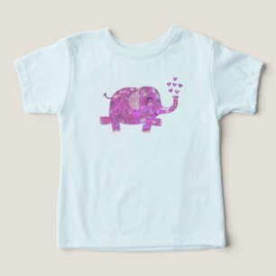 Éléphant Rose Fantaisiste et Amusant Soufflant des