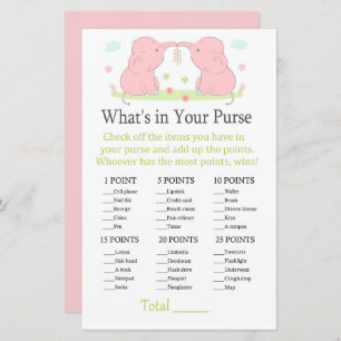 Eléphant rose Qu'y a-t-il dans votre sac à main