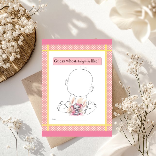 Éléphant Rose Sucré - Qui ressemblera au bébé ? (Créateur téléchargé)