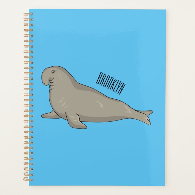 Elephant seal cartoon illustration (Devant)