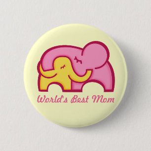 Elephant serrer la meilleure maman bouton badge ja