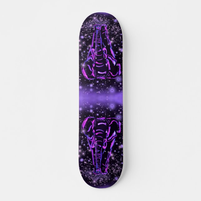 Elephant Skateboard violet rose étoile nuit (Devant)