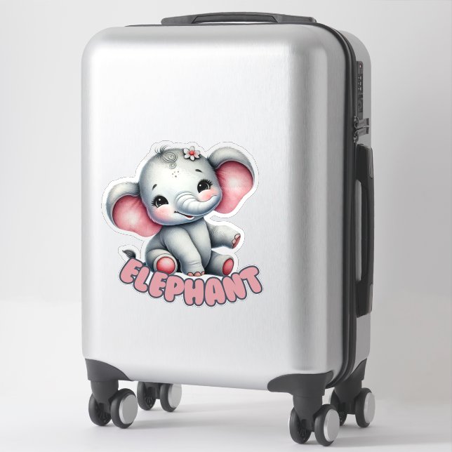ÉLÉPHANT - STICKER DE NURSERIE (Sur valise)