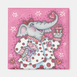 Elephant Sweetheart VALENTINE MAGNET Carré