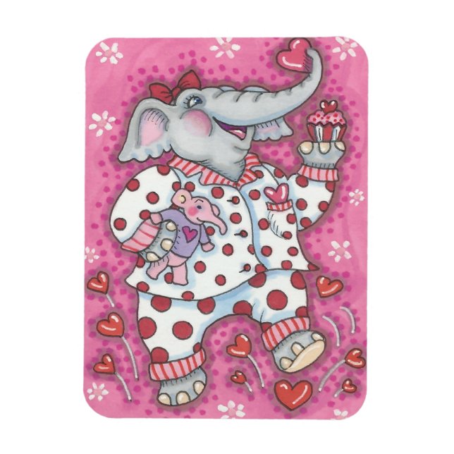 Elephant Sweetheart VALENTINE MAGNET *Personnalise (Vertical)