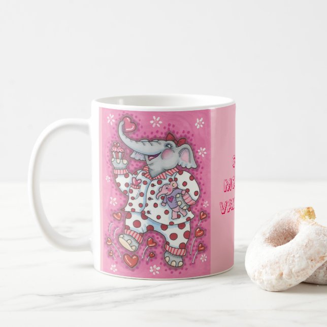 Elephant Sweetheart VALENTINE MUG (Avec donut)