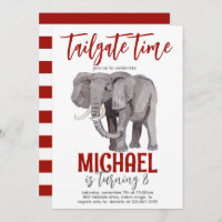 Elephant Tailgate Anniversaire Invitation