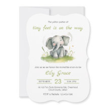 Elephant thème Baby shower Invitation