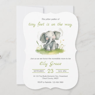 Elephant thème Baby shower Invitation