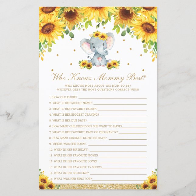 Eléphant Tournesol Chic Qui Connaît Mommy Meilleur (Devant)