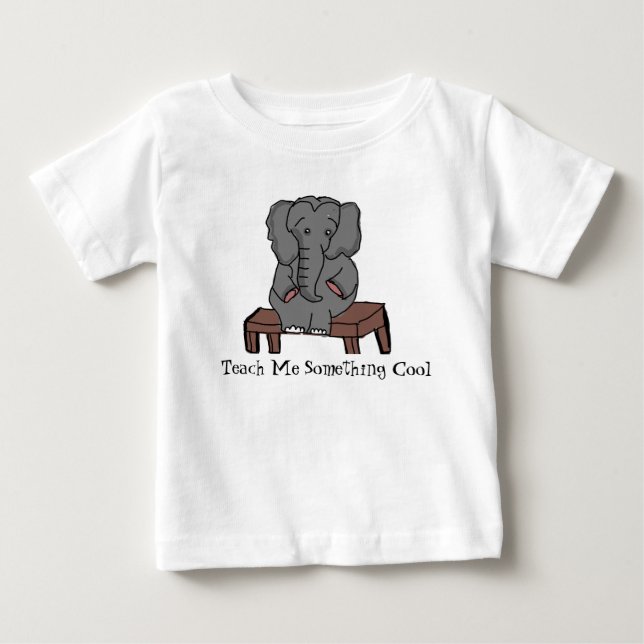 Elephant va à l'école TShirt (Devant)