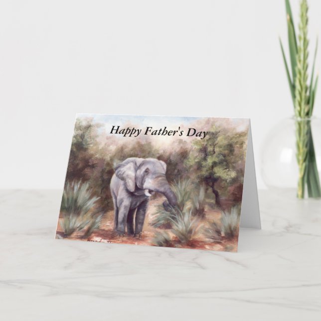 Éléphant venant par la carte de fête des pères (Devant)