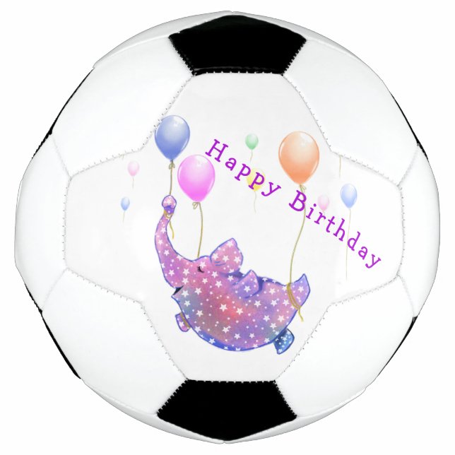 Eléphant Volant Ballons Anniversaire balle de foot (Devant)
