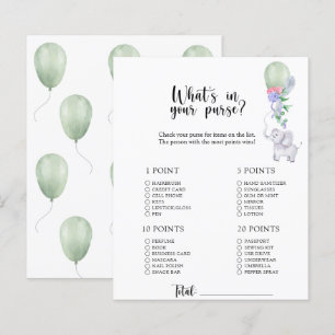 Elephant - Whats dans votre sac à baby shower jeu