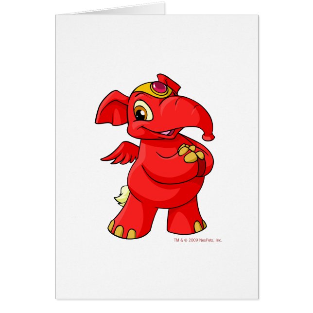 Elephante rouge joyeux (Devant)