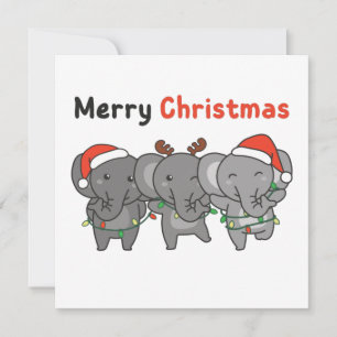 Éléphants Animaux de Noël Éléphants Invitation Joy