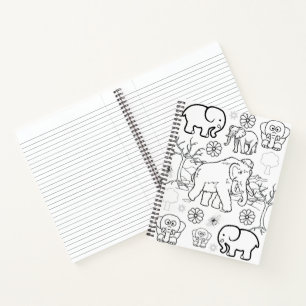 Eléphants colorants Carnet spiral