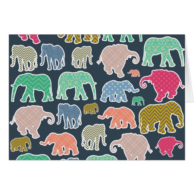 Eléphants Colorés, Motif Des Eléphants, Zigzag (Devant horizontal)
