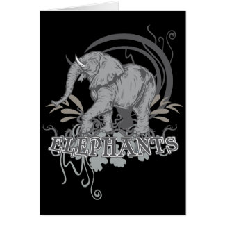 Éléphants dans le gris