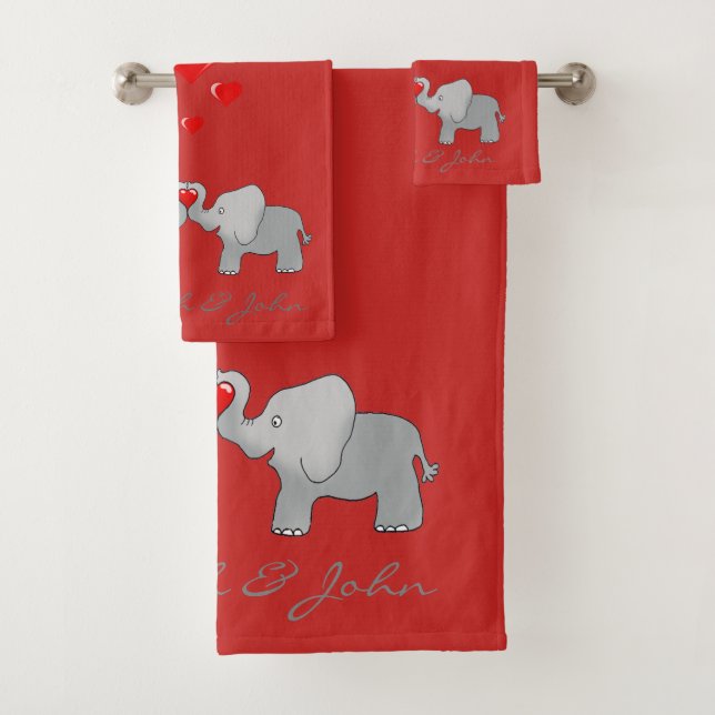 Éléphants de dessin animé mignons amoureux - Perso (En situation)
