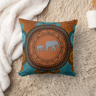 Eléphants décorés Coussin américain MoJo