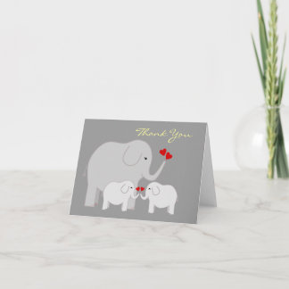 Eléphants en Merci Jumeaux gris