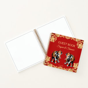 Éléphants en or rouge livre d'or pour invités de m