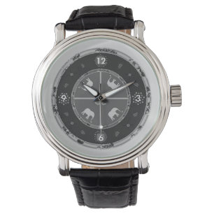 Éléphants faits sur commande noirs de montres