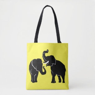 Elephants Famille Sac fourre-tout Jaune - Votre Co