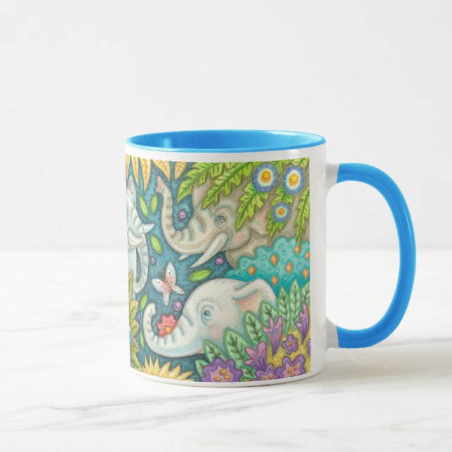 Elephant's Garden Folk Art RHandle Mug Susan Brack (Droite)