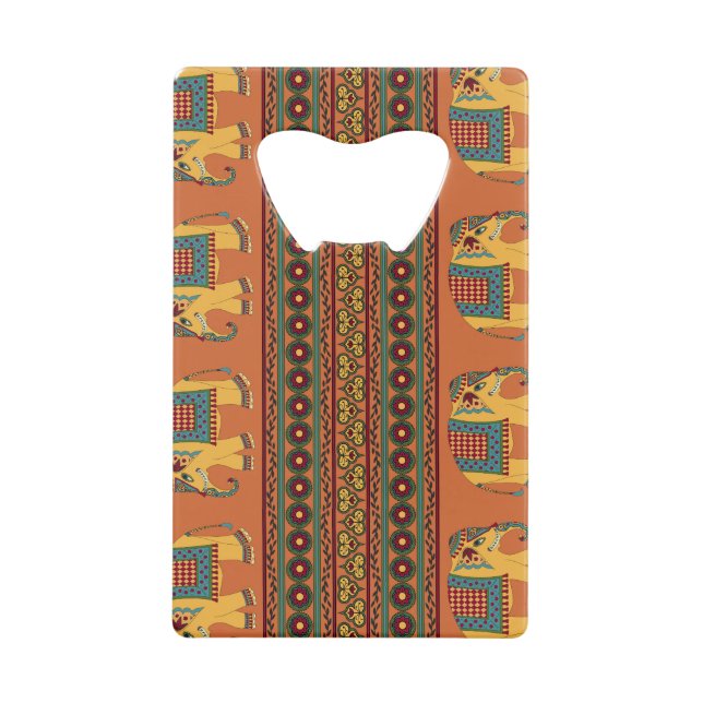 Eléphants Indiens, Orange Traditionnel Sans Seamle (Devant)
