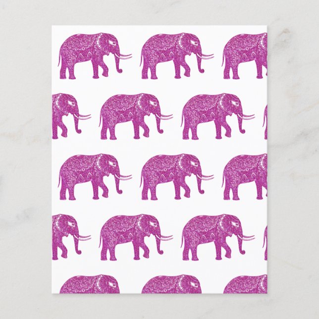 Éléphants pailletés roses (Devant)