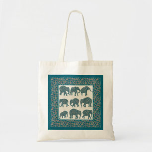 Eléphants Paisley sur le beige avec Sac fourre-tou