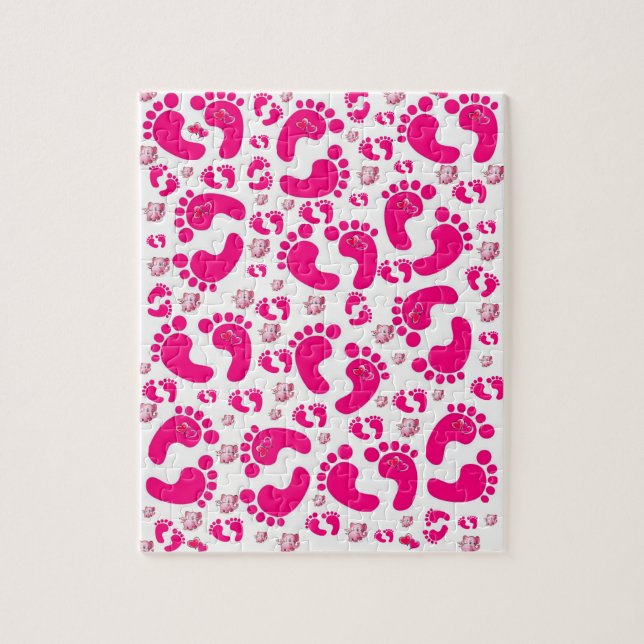 Eléphants Pink Pieds de bébé Jigsaw Puzzle Daisy (Vertical)