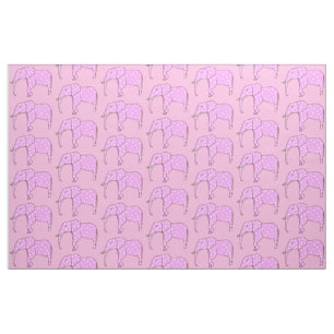 Eléphants roses avec tissu personnalisé Pois blanc