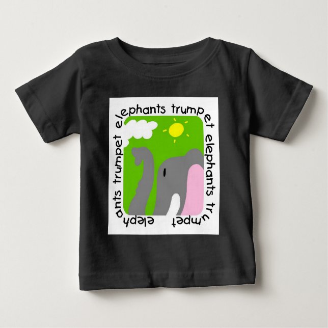 Elephants Trumpet Baby Raglan T-shirt (Devant)