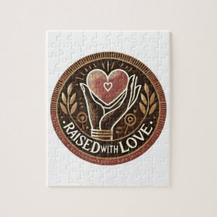 Élevé avec Love Logo Puzzle