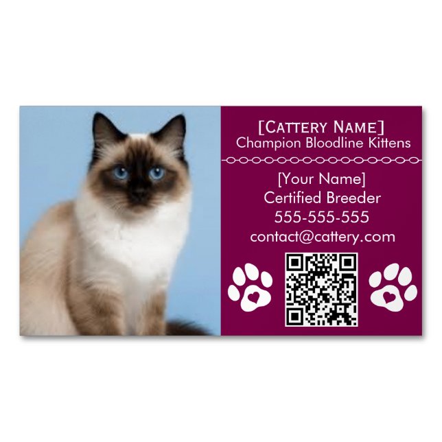 Éleveur de chats personnalisable Magnet pour Ragdo (devant)