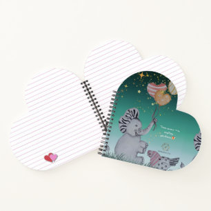 "Eleze Elephant & Polka Hen" Housse de Carnet rêvé