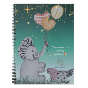 "Eleze Elephant & Polka Hen" Housse de Carnet rêvé