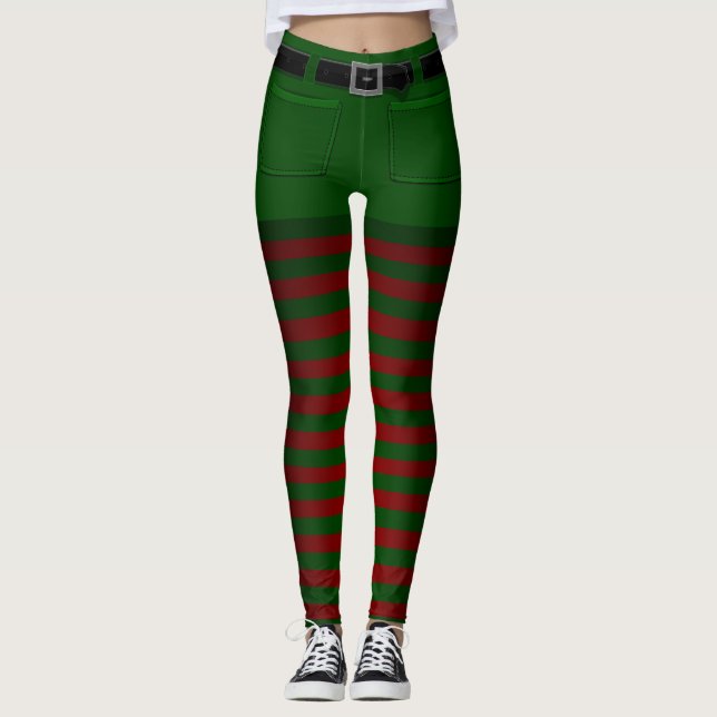 Elf Costume Leggings Noël Elf Pantalons (Devant)