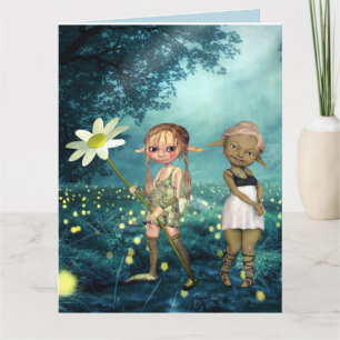 ELF GIRLS BESTIES BFF BANTHDAE Cartes de voeux