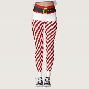 Elf Red Stripes Costume de Noël Leggings