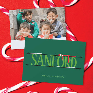 Elf Shenanigans Nom Signer Photo Carte de Noël