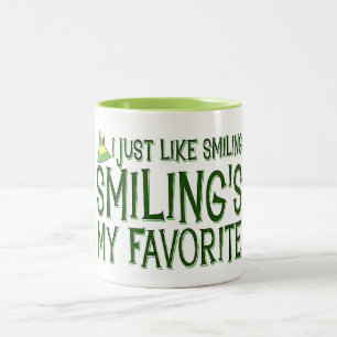 "Elf/Sourire est ma chose préférée" CHRISTMAS MUG